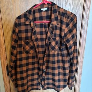 Maurices Black and Brown Buffalo Plaid Flannel